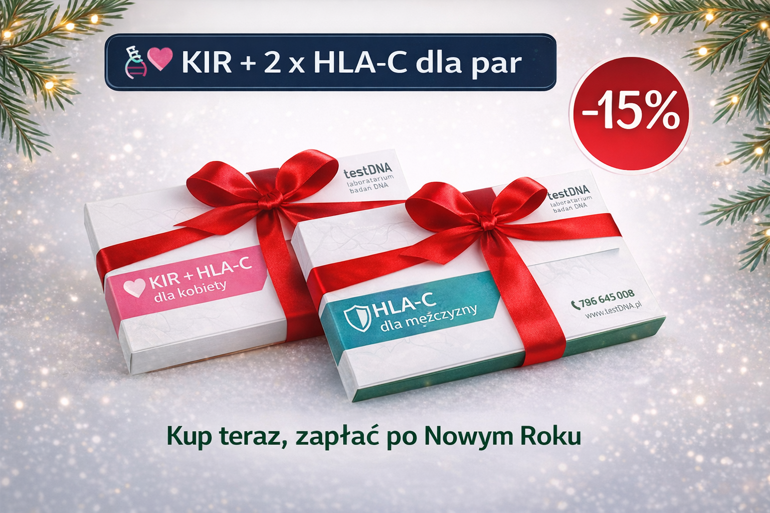 świąteczna zniżka na badanie kir i hla-c w pakiecie dla par