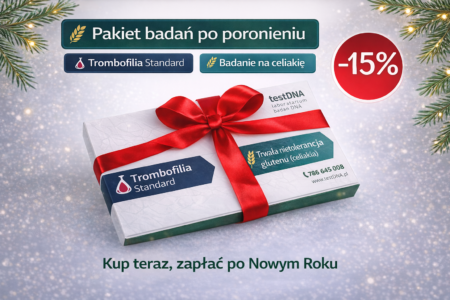 badanie na trombofilię wrodzoną i nietolerancję glutenu w pakiecie taniej 0 15% - świąteczna promocja