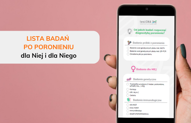 lista badań po poronieniu, lista badan genetycznych po poronieniu