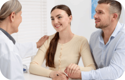 Para podczas omówienia wyników badania genetycznego z lekarzem