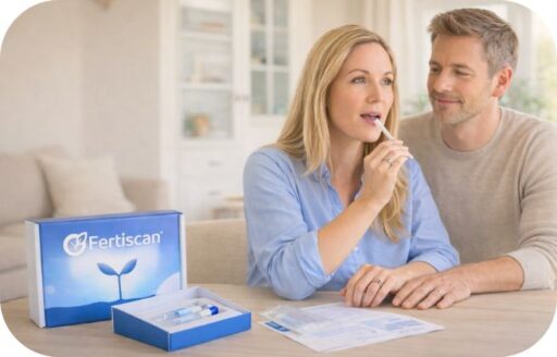 kobieta pobiera wymaz z policzka do badania Fertiscan Poronienia