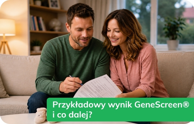 Przykładowy wynik GeneScreen® i co dalej? Para czyta wynik badania