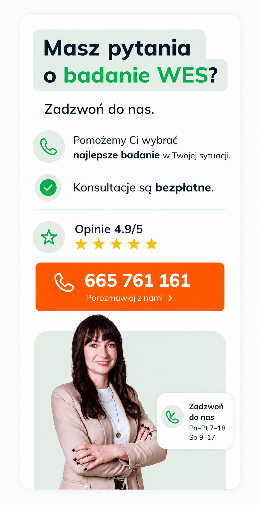 Badanie WES - masz pytania? Zadzwoń do nas.